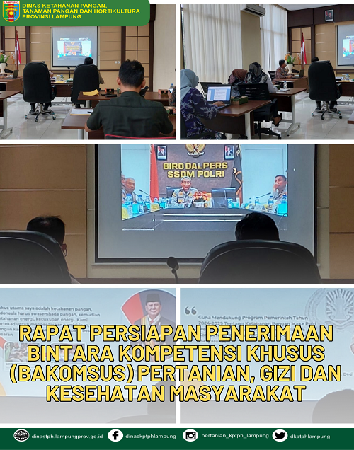 Rapat Persiapan Penerimaan Bintara Kompetensi Khusus (Bakomsus) Pertanian, Gizi dan Kesehatan Masyarakat