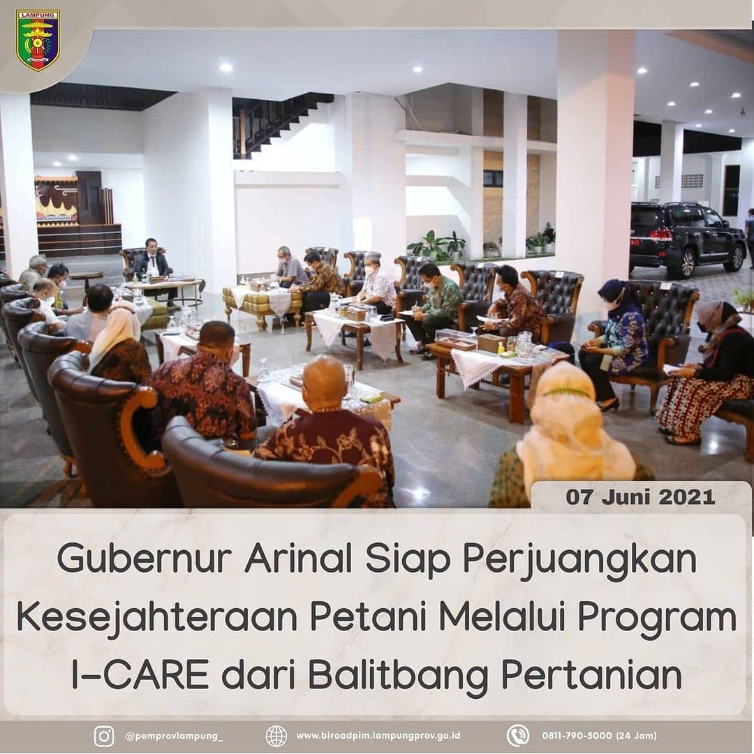 Gubernur Arinal Siap Perjuangkan Kesejahteraan Petani Melalui Program I-CARE dari Balitbang Pertanian