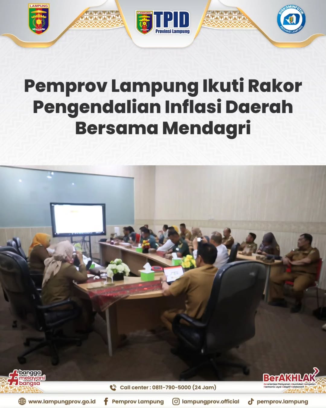 Pemerintah Provinsi Lampung mengikuti Rapat Koordinasi Pengendalian Inflasi Daerah