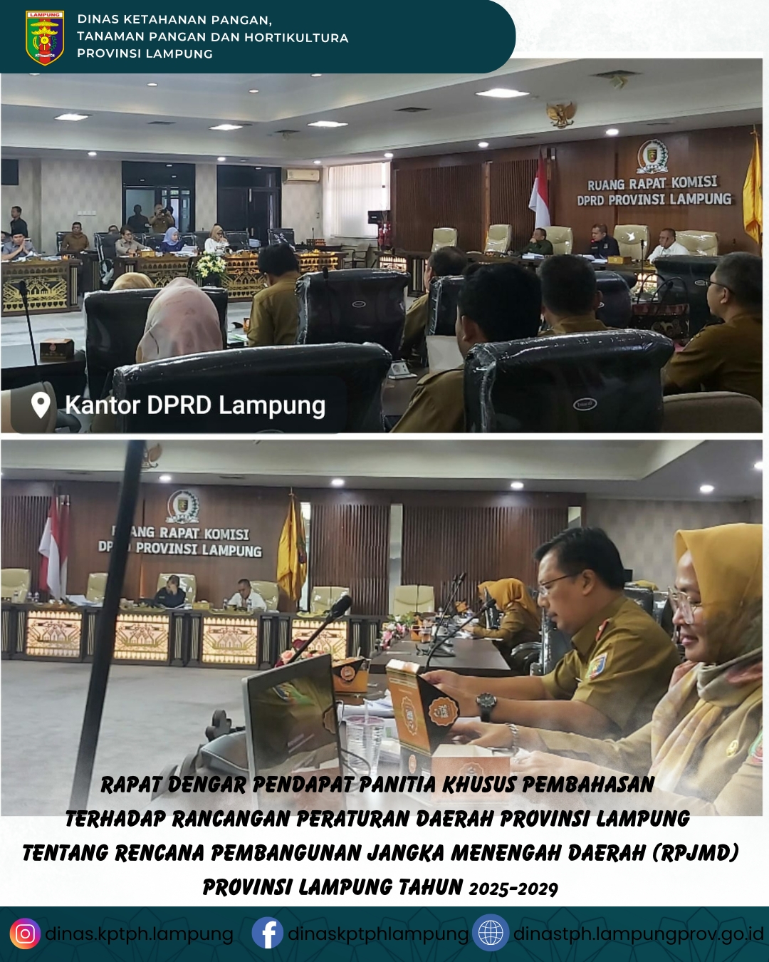 Rapat Dengar Pendapat Panitia Khusus Pembahasan Terhadap Rancangan Peraturan Daerah Provinsi Lampung tentang Rencana Pembangunan Jangka Menengah Daerah (RPJMD) Provinsi Lampung Tahun 2025-2029