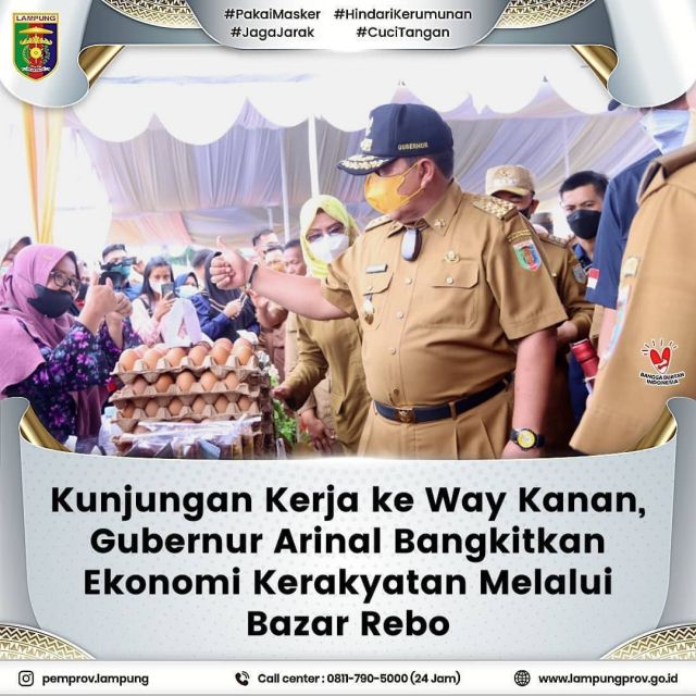 Gubernur Lampung Arinal Djunaidi Bangkitkan Ekonomi Kerakyatan Melalui Bazar Rebo di Lapangan Sriwijaya, Kecamatan Baradatu, Way Kanan